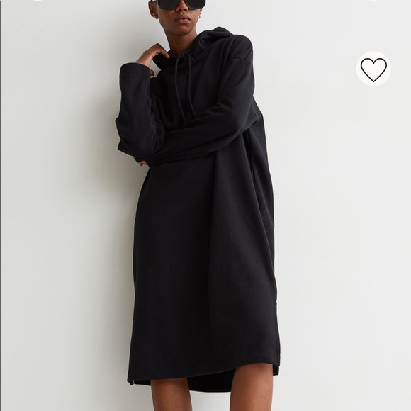 H&M hoodie midi black dress - Picture 1 of 5